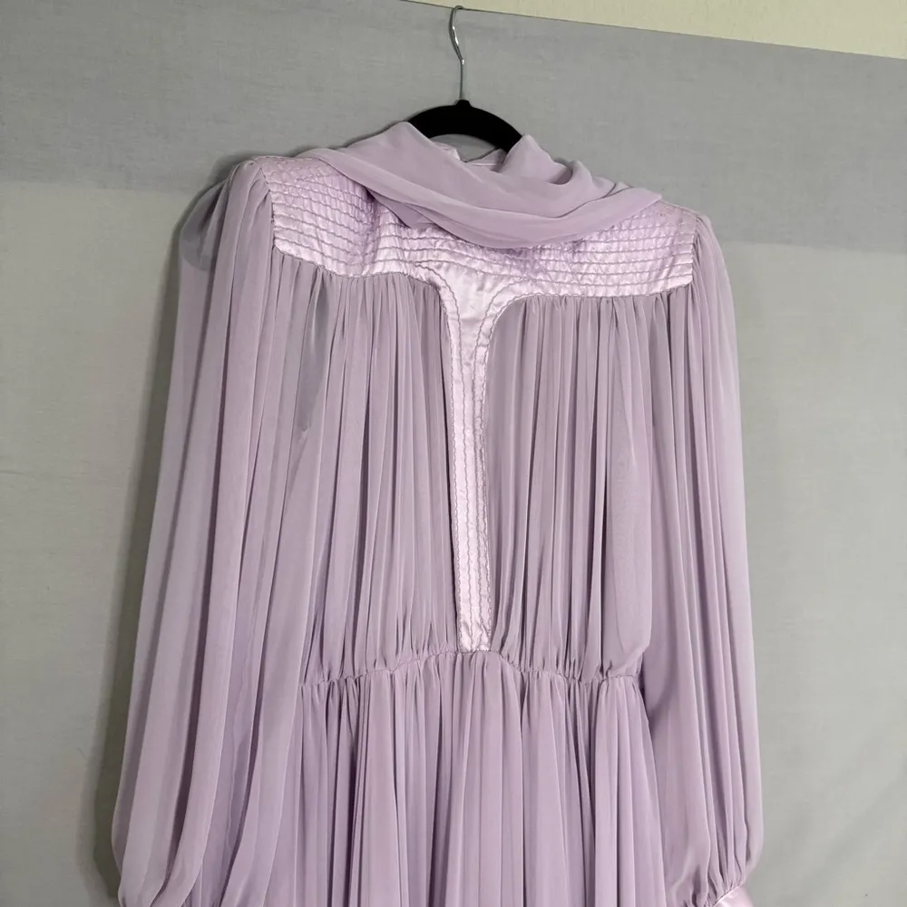 Vintage Lorraine Beauchamp Lavender Chiffon Dress Small Old Hollywood Dynasty Purple - Image 7