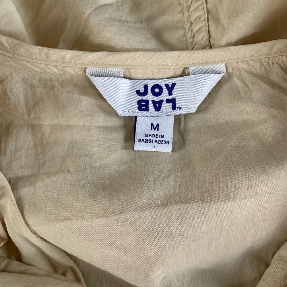JoyLab Ivory Purple Mocha Brown Cropped Hooded Nylon Windbreaker Jacket Medium - Image 4
