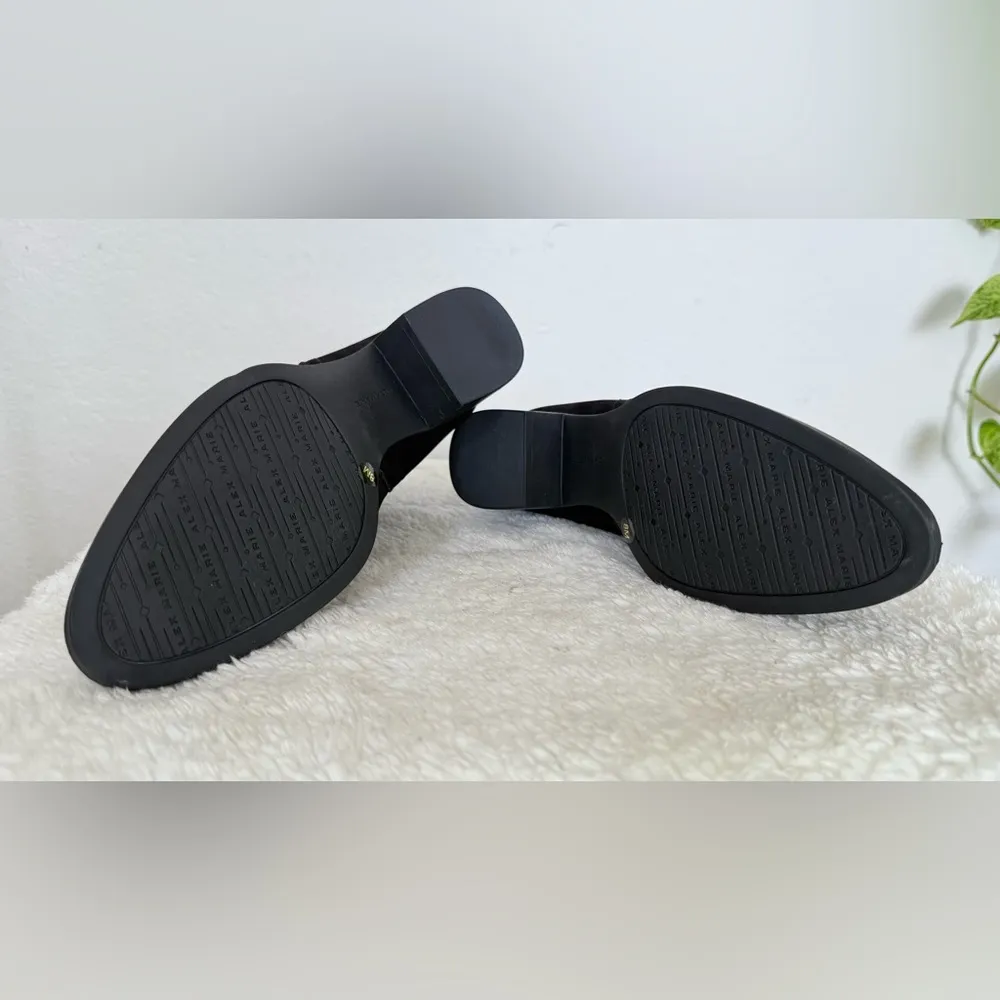 ALEX MARIE Black ankle Suede Leather Booties – Size 8 - Image 4