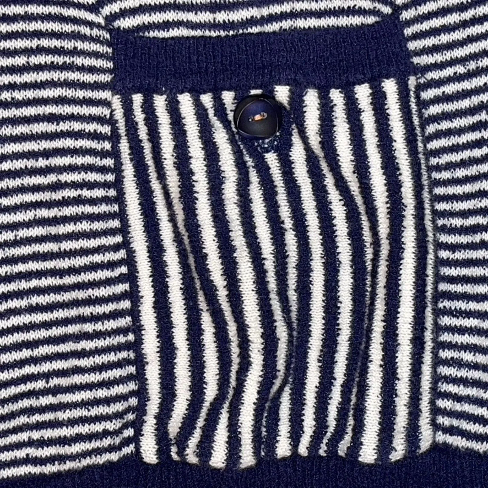 Moth Anthropologie | Margate Pocket Pullover Navy & White Stripes | Small Blue - Image 5