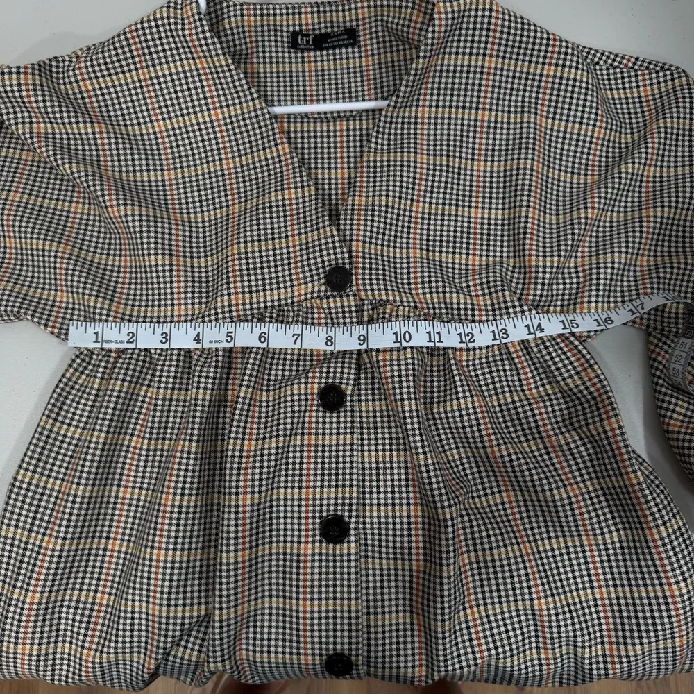 Zara V-Neck Plaid Button Long Sleeve Dress XS EUC - Image 11