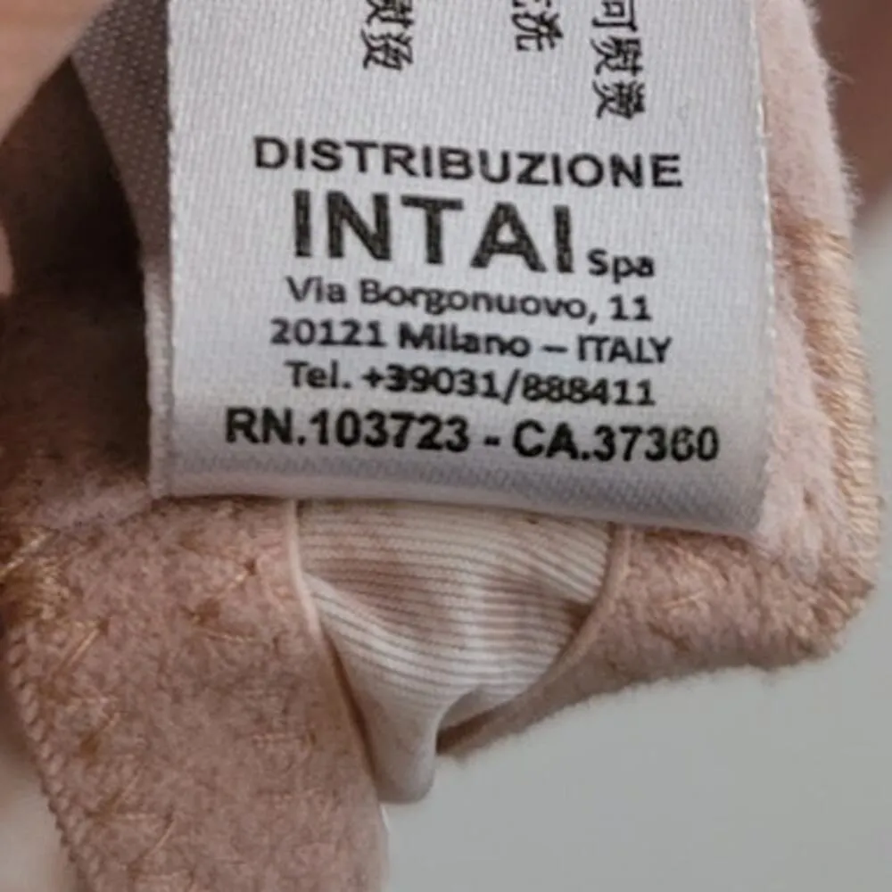 Emporio Armani Padded Push-Up Floral Lace Gingham Bra Tan 34B - Image 6