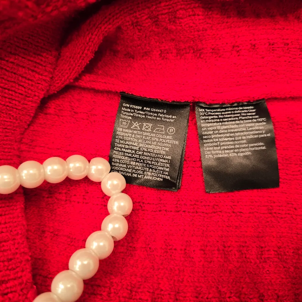 H&M Red Rib-Knit Camisole Top Size M - Image 4