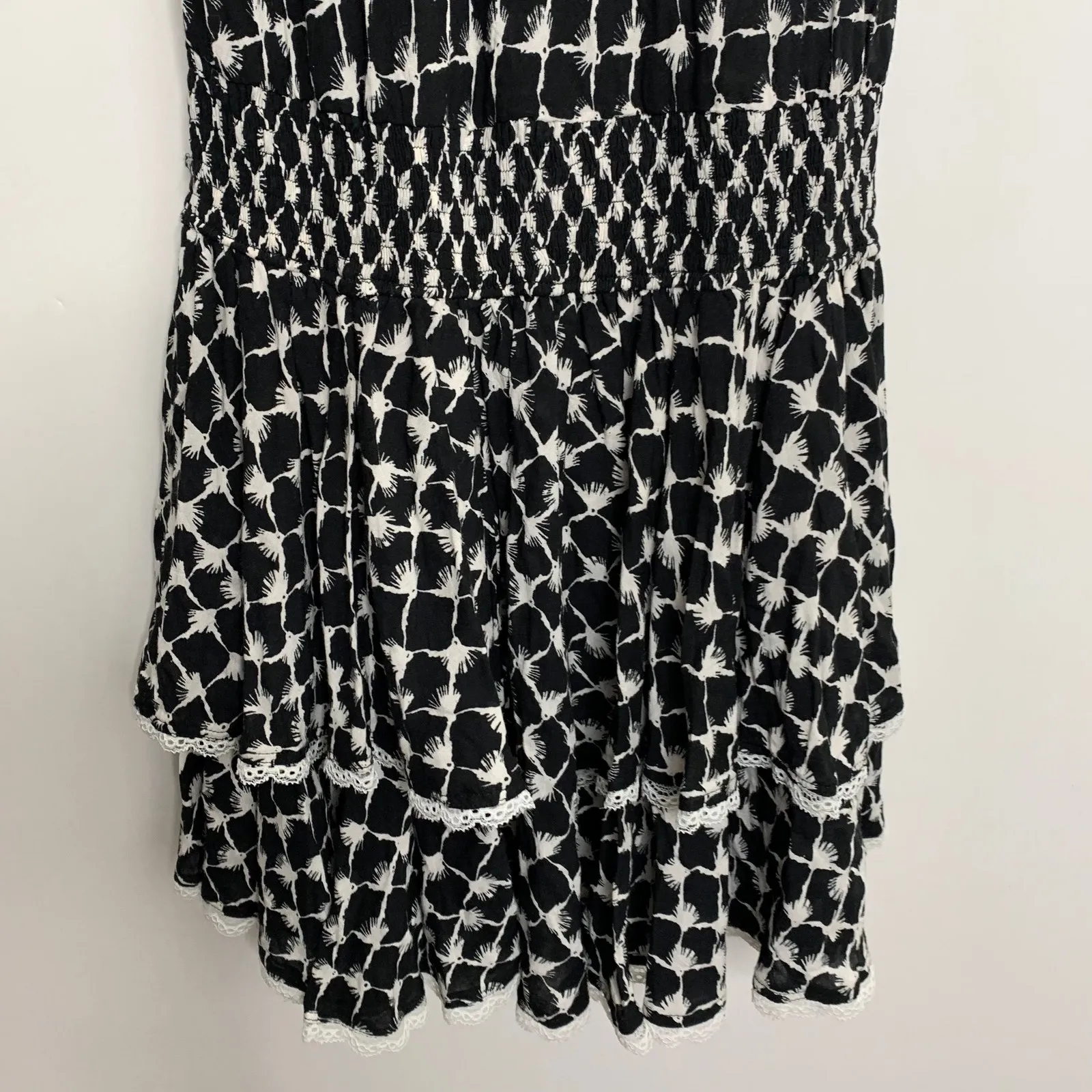 Poupette St Barth Donna Strappy Dress Black Net Tassel Small - Image 9