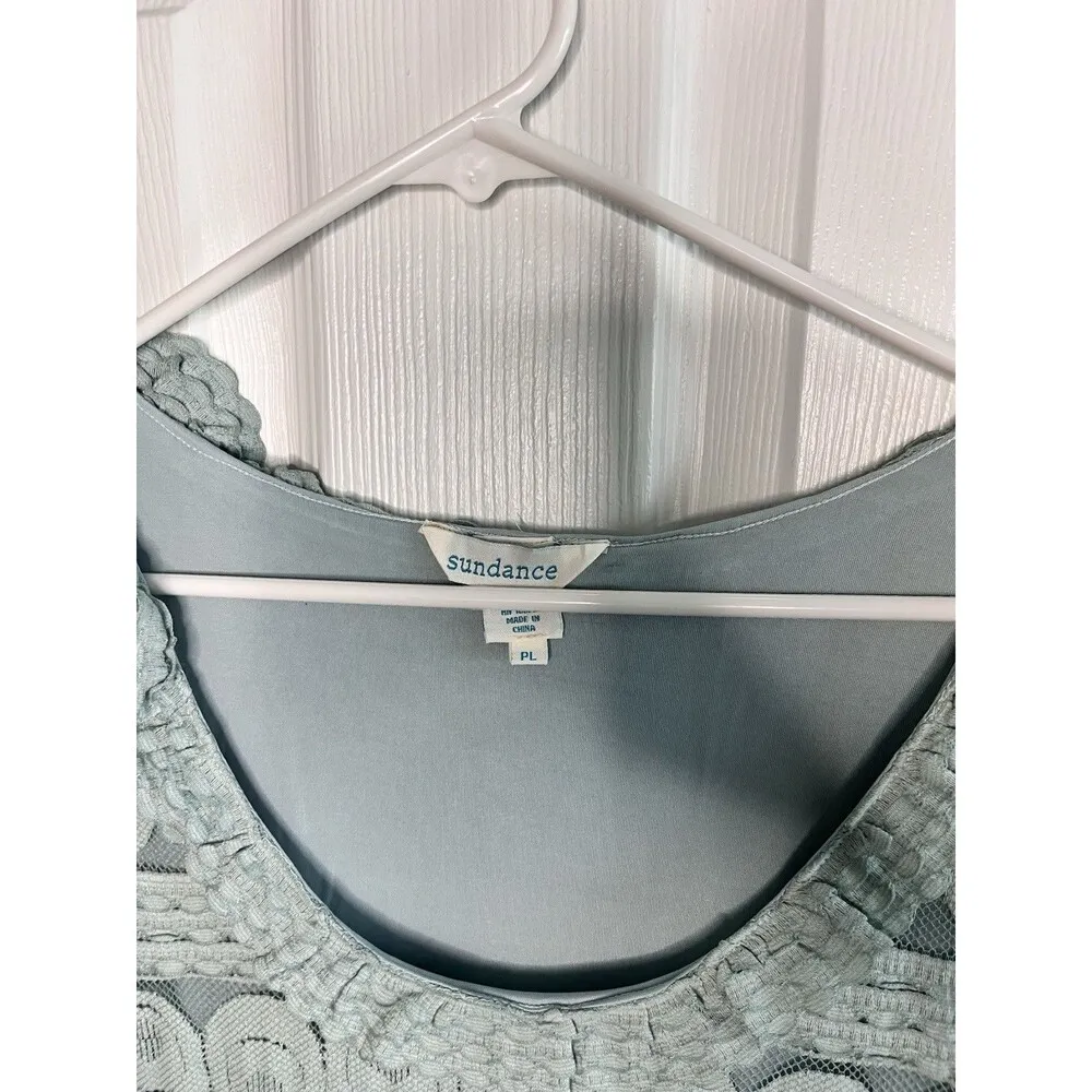 Sundance Willow Lace Midi Dress Pastel Aqua Green Long Sleeves Sz Petite Large - Image 3