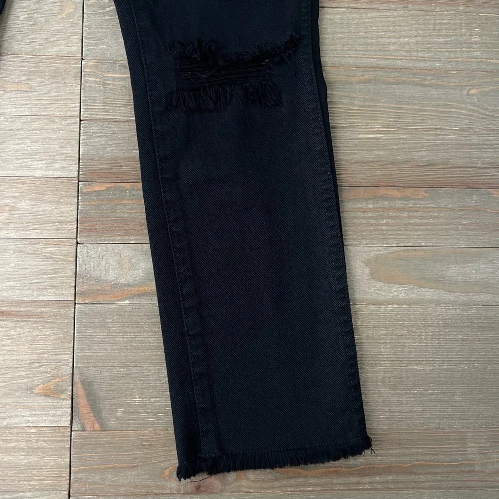 7FAM Timeless Ankle Straight Leg Distressed Raw Hem Jeans - Image 5