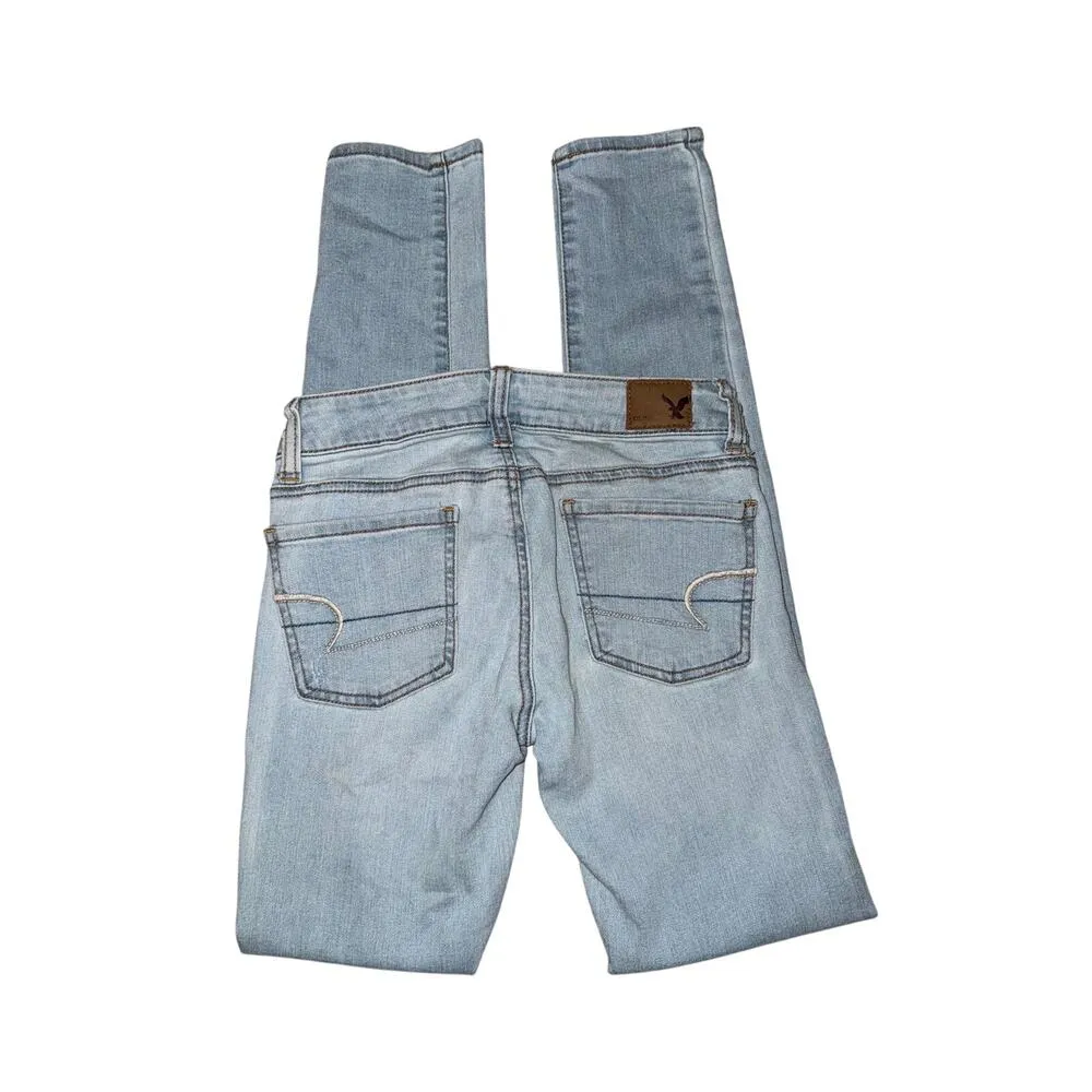 American Eagle Women’s Super Stretch Distressed Hi-Rise Jegging Jeans Size 00 - Image 3