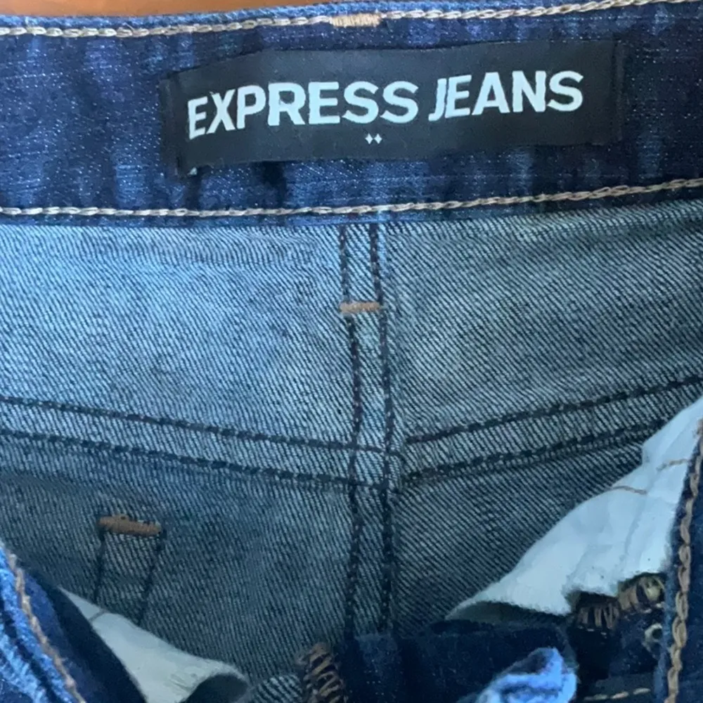 Express Dark-Wash Cuffed Denim Shorts Sz. 2 - Image 2