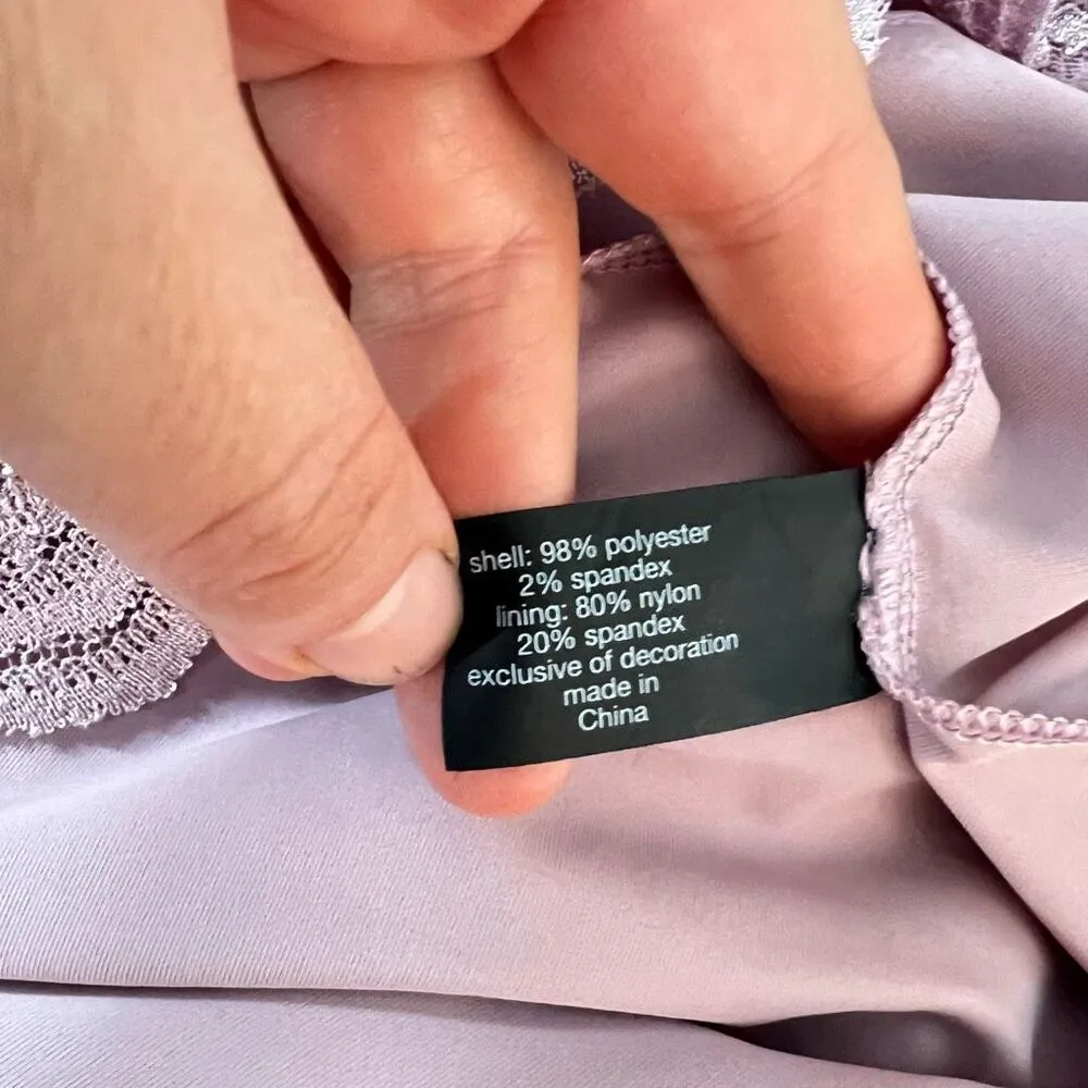 Lane Bryant Mauve Floral Lace 3/4 Sleeve Square Neck Sheath Dress Size 18 - Image 8