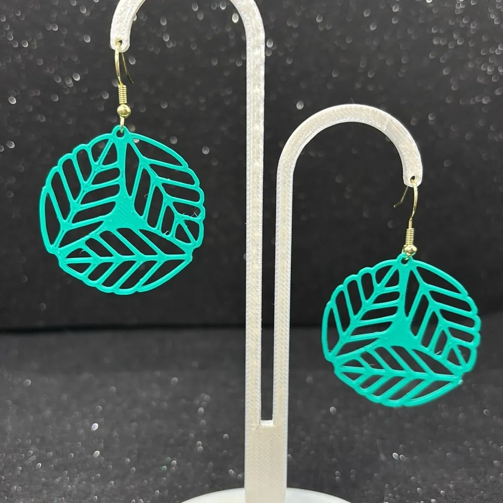 The Vine Curve Teal Earrings - Image 4