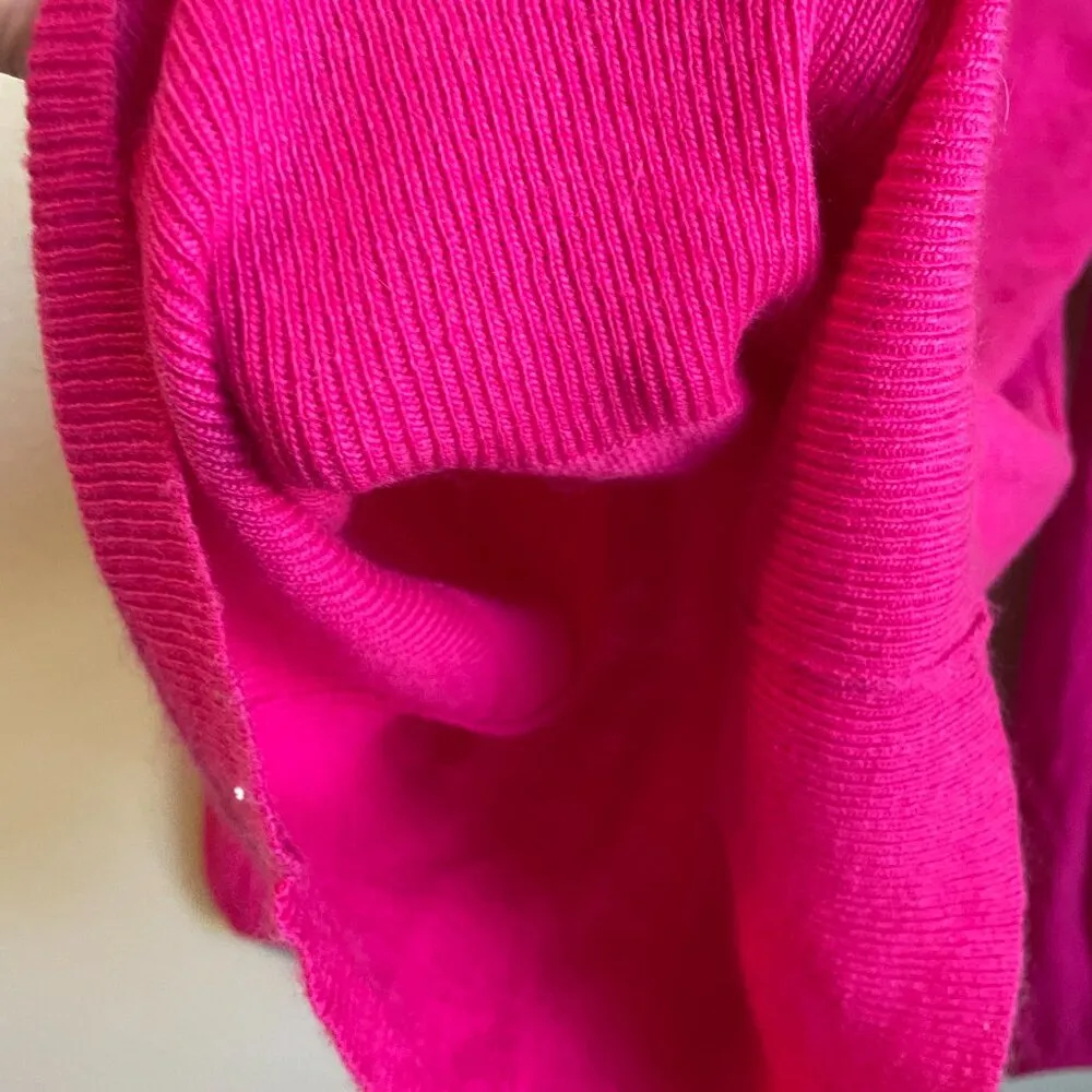 Vertigo Paris Women's Pink Sweater Y2K Mean Girls Wool Blend Large Rhinestones - Image 10