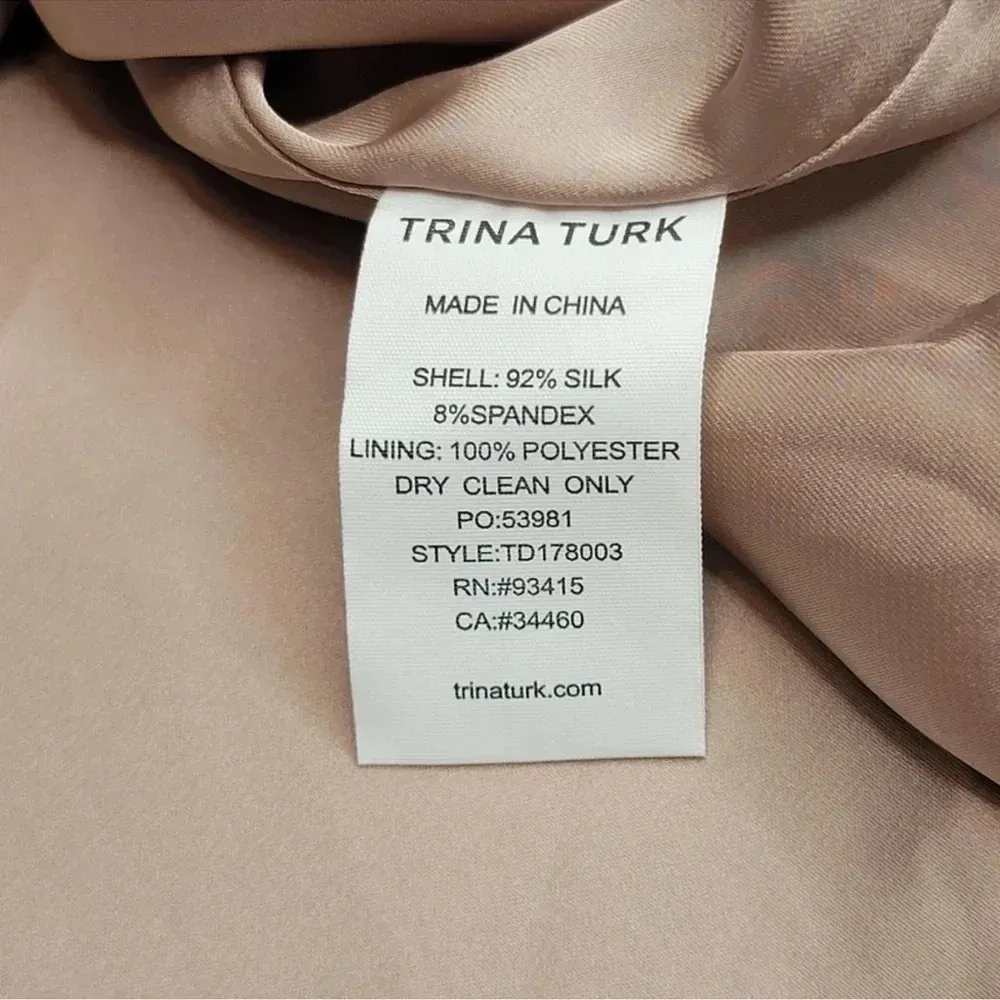 Trina Turk | Silk Seraphima Floral Waterfall Cold Shoulder Dress Size 0 XS - Image 7
