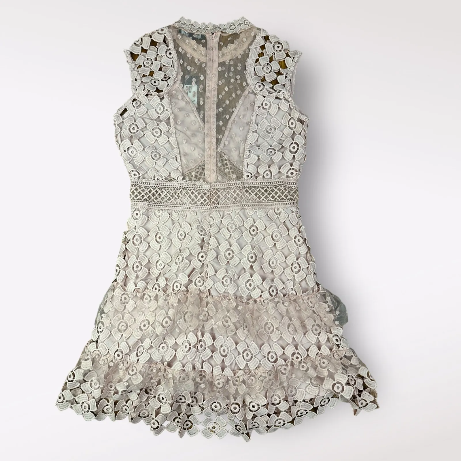 Romeo & Juliet Couture NWT Crochet Mesh Mini Dress Dusty‎ Pink Size M - Image 9