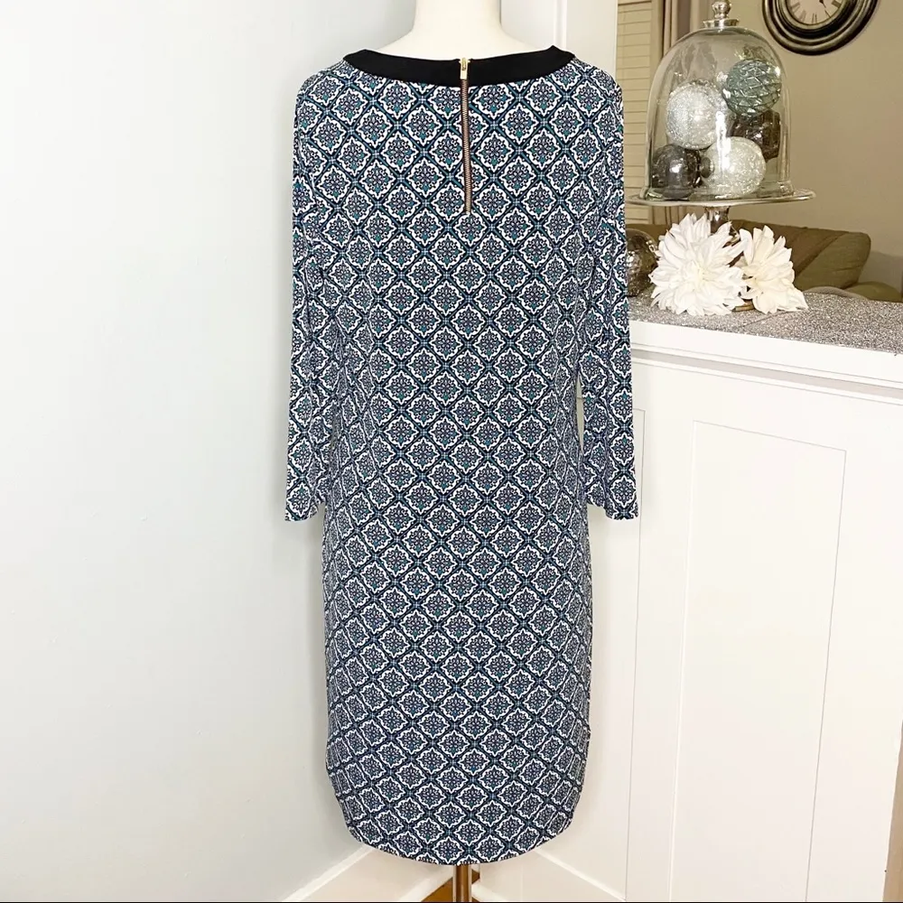 41 Hawthorn Keyhole Printed Shift Dress Black Green Medium - Image 4