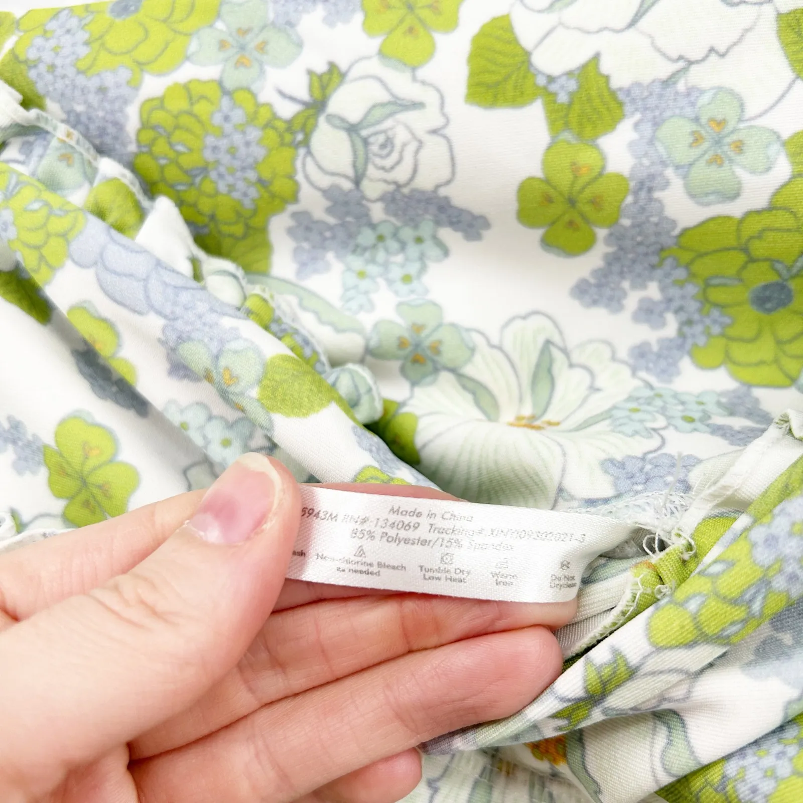 Ebb & Flow Womens Ruffled Athleisure Active Floral Biker Shorts Size XL Green - Image 4