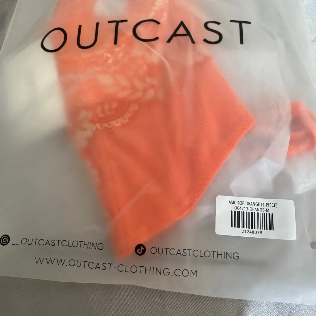 Outcast Clothing Asic Top Orange Size M - Image 10