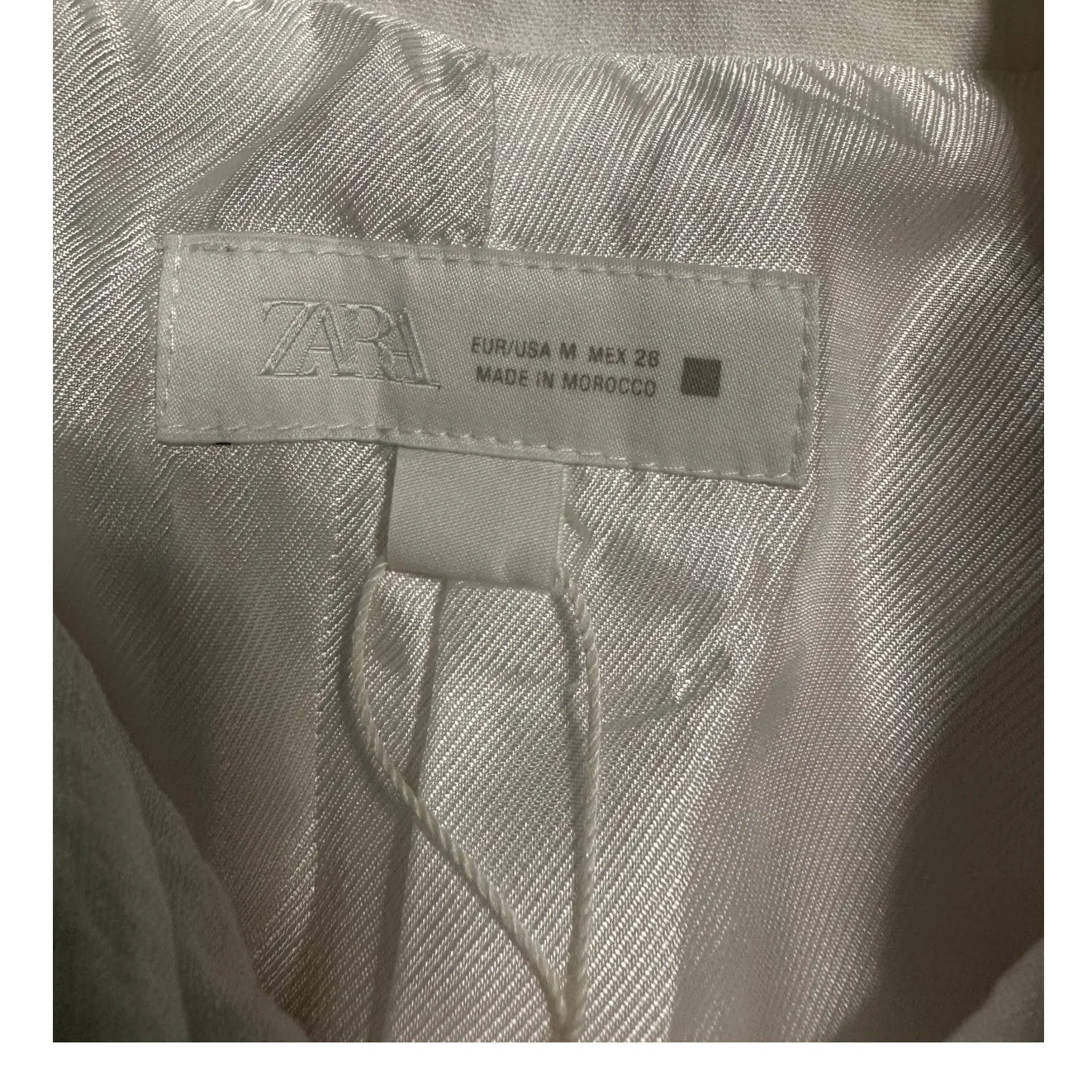 Zara Textured Short Blazer Jacket Women's Size Medium White Office NWOT - Image 4