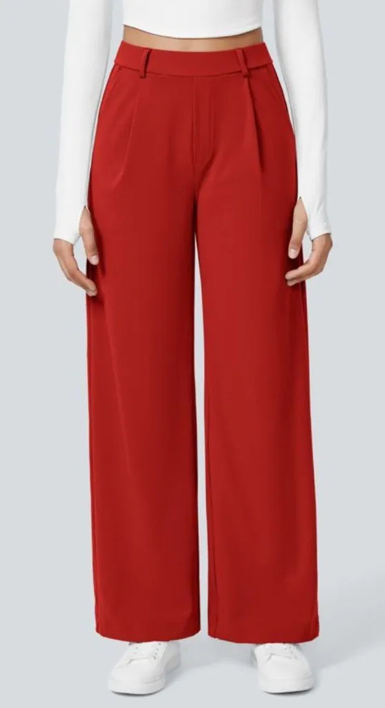 Halara Flex DayStretch High Waisted Pocket Straight Leg Work Pants Medium Reg - Image 1