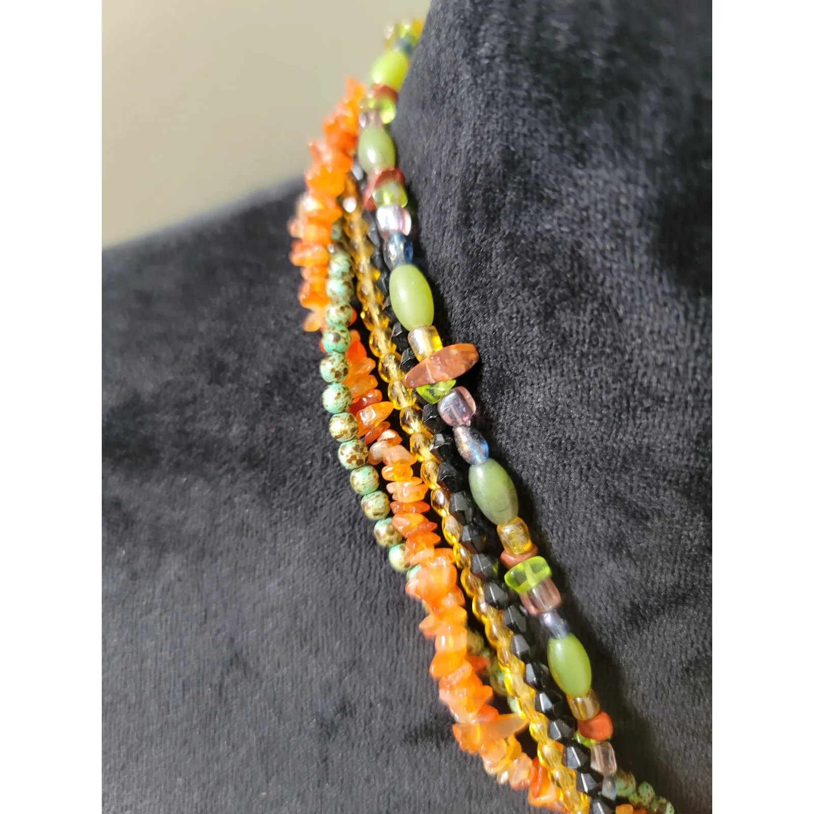 Chico’s Multistrand Beaded Statement Necklace Asian-Inspired Medallion Pendant - Image 5