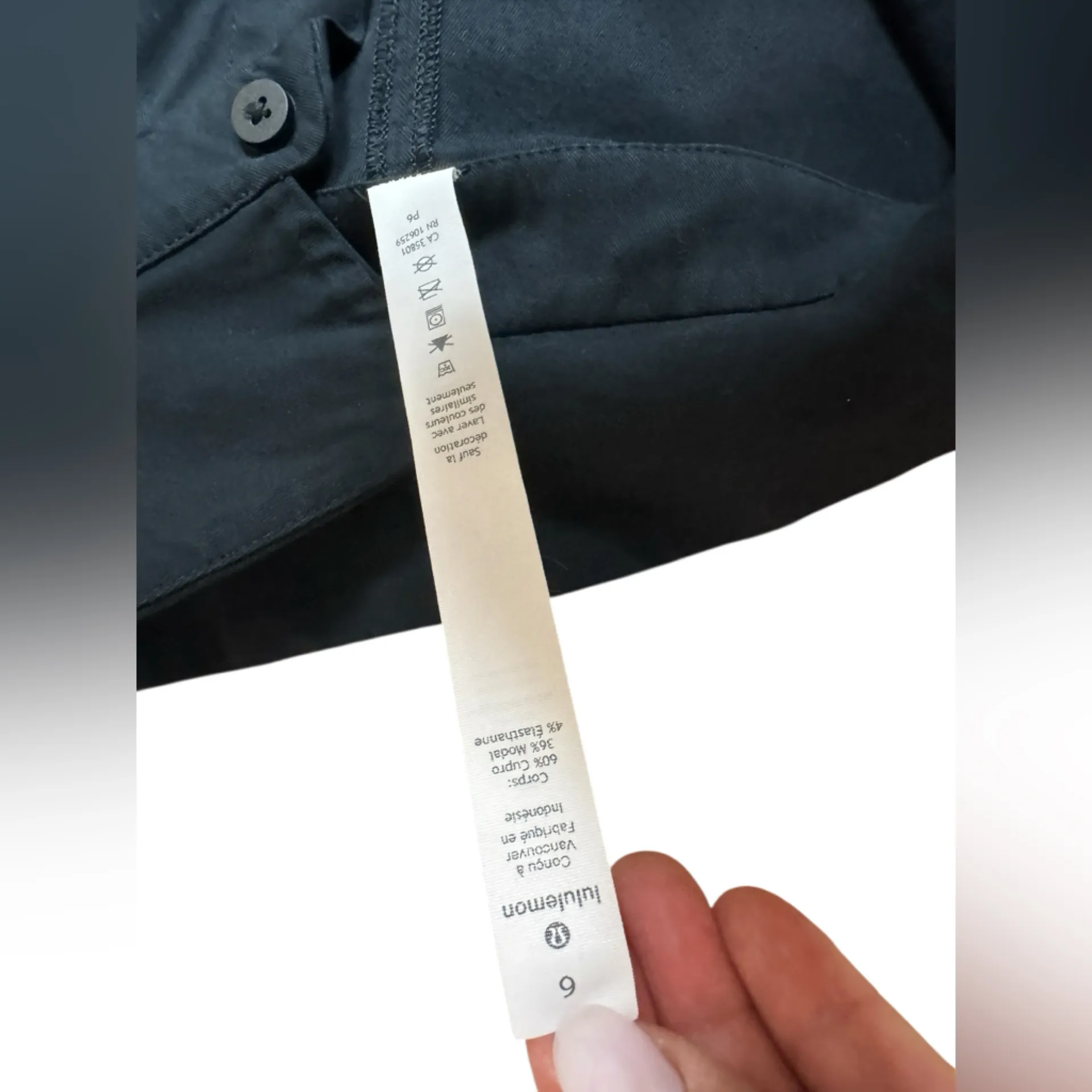 lululemon athletica Black Button-Down Shirt Size 6 - Image 6