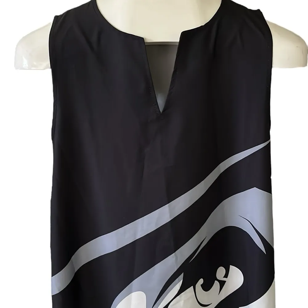 Human Face Printed White Dress - Image 2