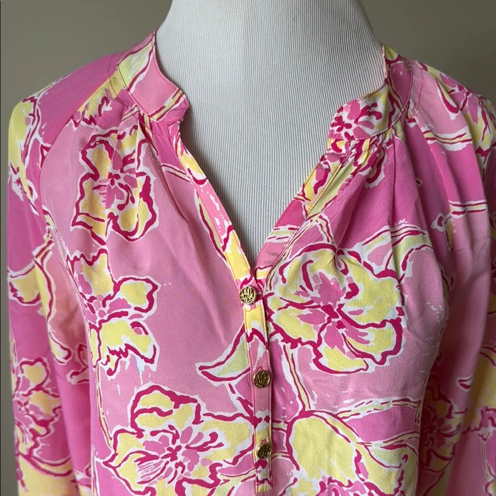 Lilly Pulitzer Elsa Daylily Silk Blouse - Image 3