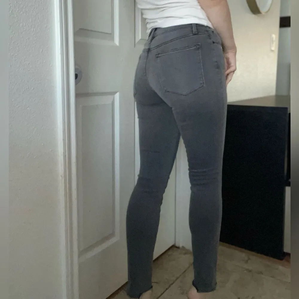 Frame Le High Skinny Jeans‎ Womens 27 Gray Raw Hem Stretch High Rise Slim Jeans - Image 5