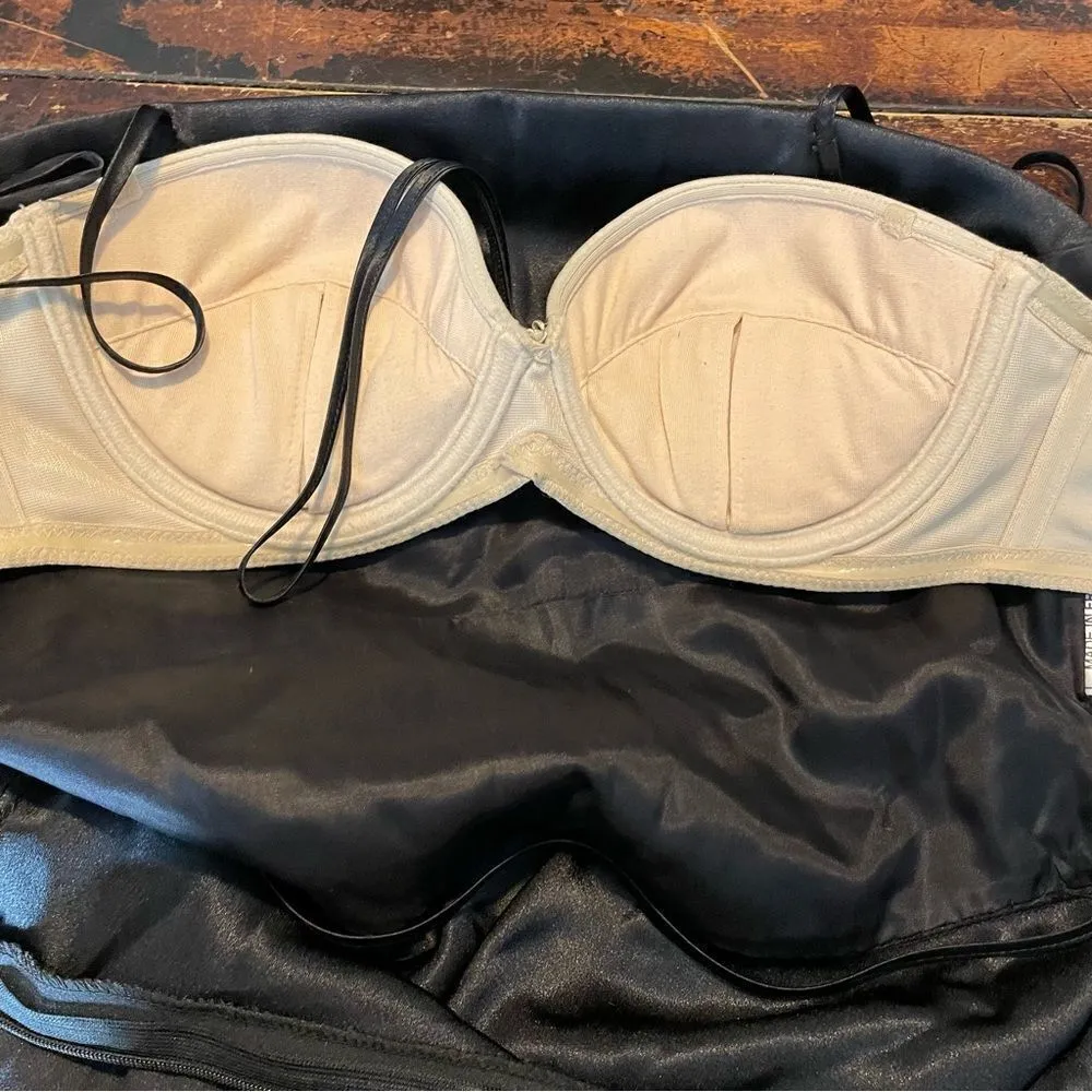 Suzanne Ermann Couture Black Satin Gown Formal‎ Dress 38 Size 6 - Image 7