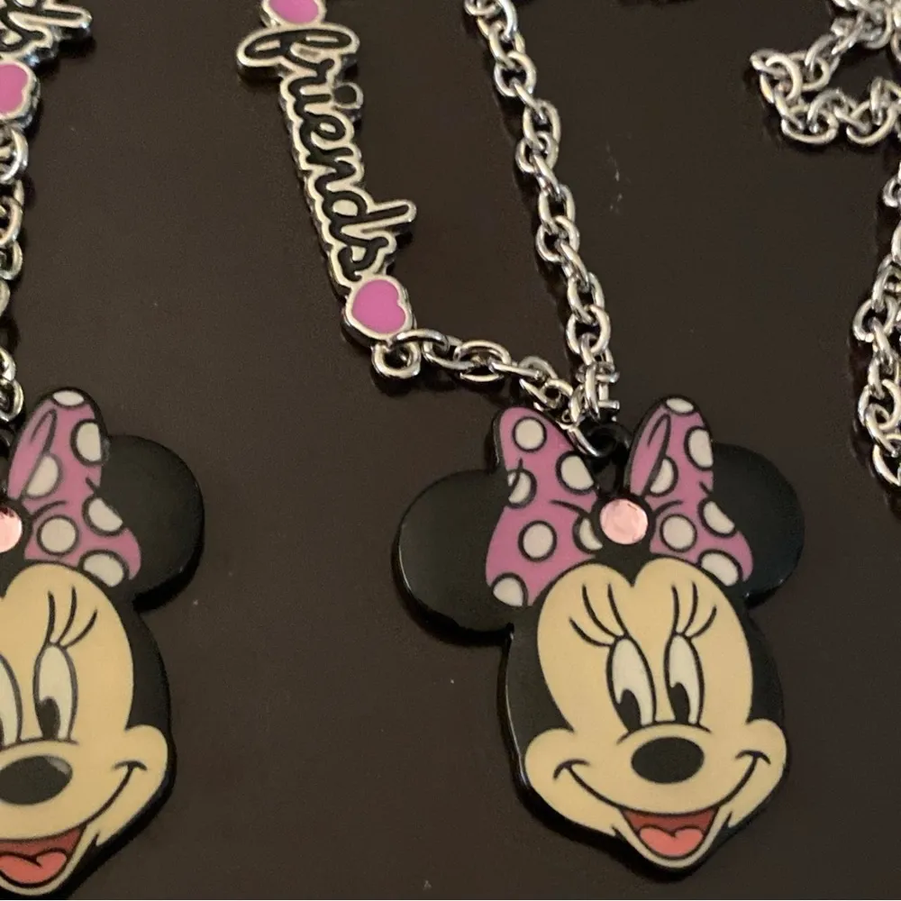 Set Lot of 2 Minnie Mouse Best Friends Necklaces Necklace silver chain 18” New - Image 4