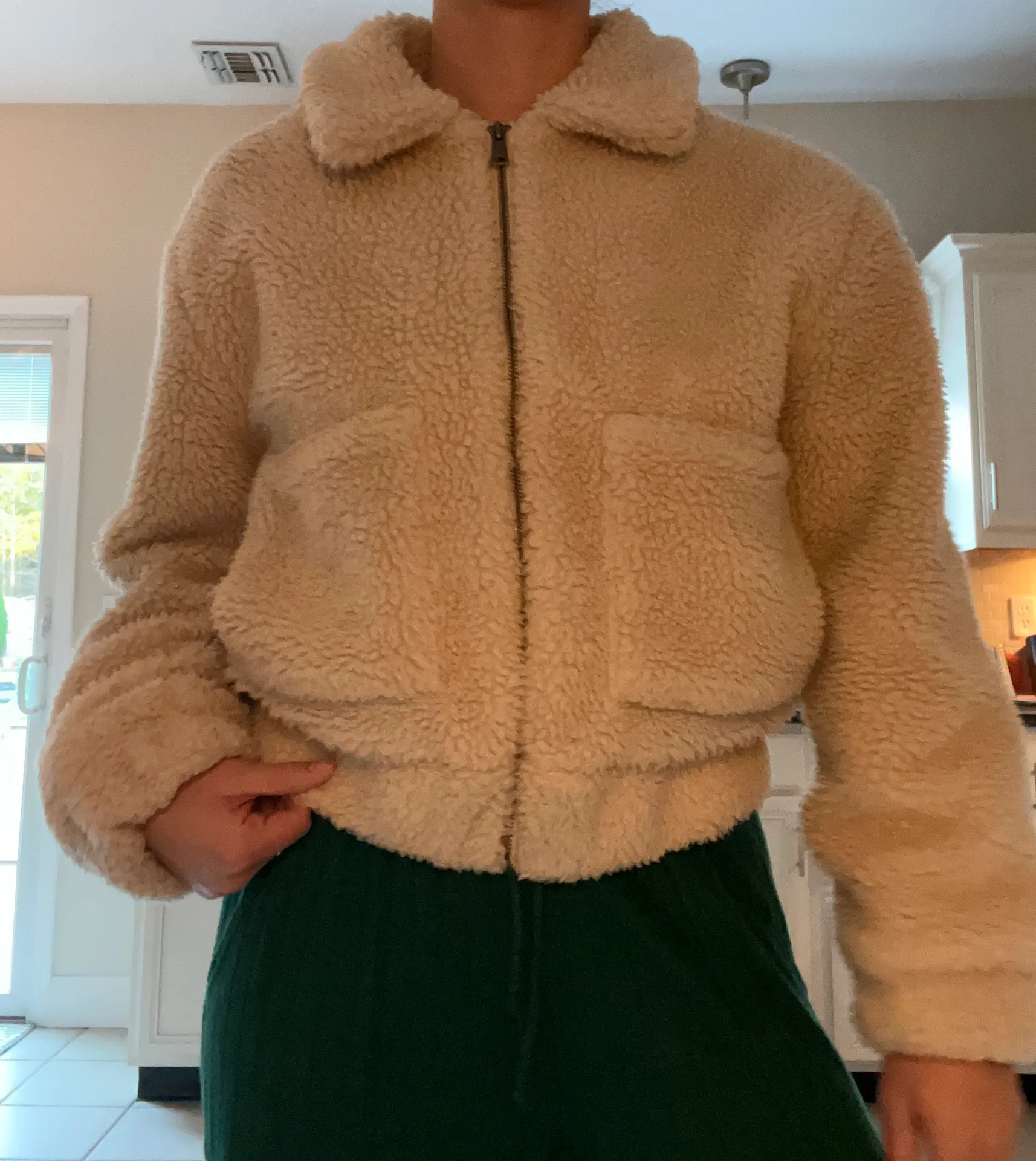 Sherpa winter jacket Tan - Image 4