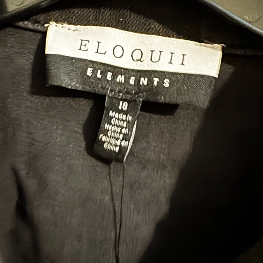 Eloquii NEW Belted Denim Jacket Black Dress Pockets Plus Size 18 - Image 5