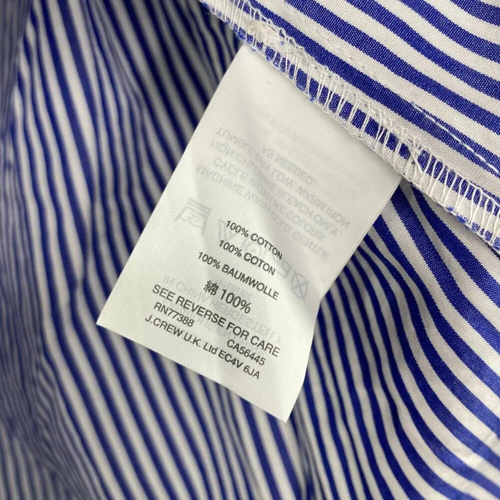 J.Crew Womens Blue Striped Top V Neck Bell Sleeve Size 4 Office Career Casual - Image 6