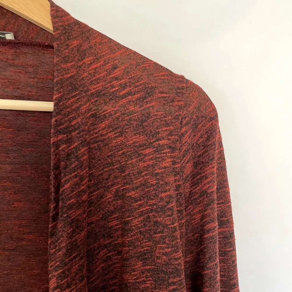 Cotton Emporium red and black feathered knit cardigan women's size XS sweater - Image 2