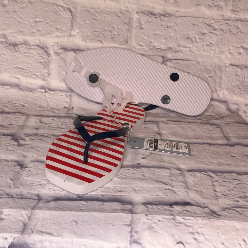 Target Red and White Striped Sandals - Image 2