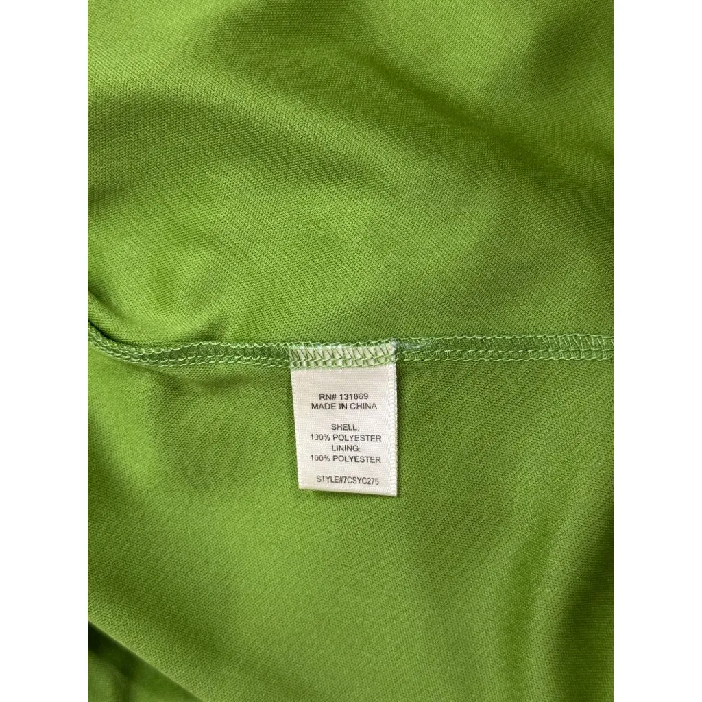 NEW Sincerely Jules Womens L Green Metallic Deep Neck Shiny Pleated Gown Stretch - Image 8