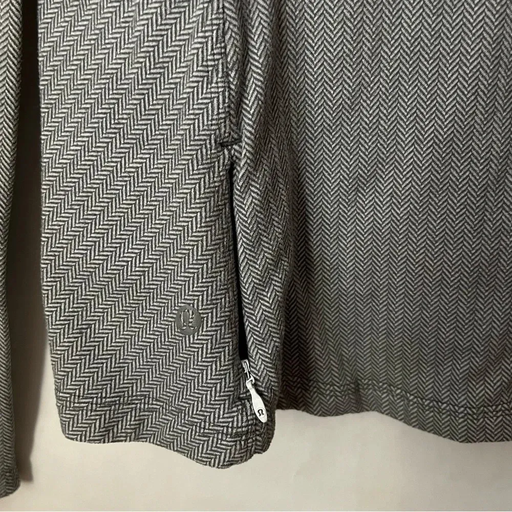 Lululemon Kanto Catch Me Long Sleeve Size 10 Sweatshirt Gray Herringbone Top - Image 11