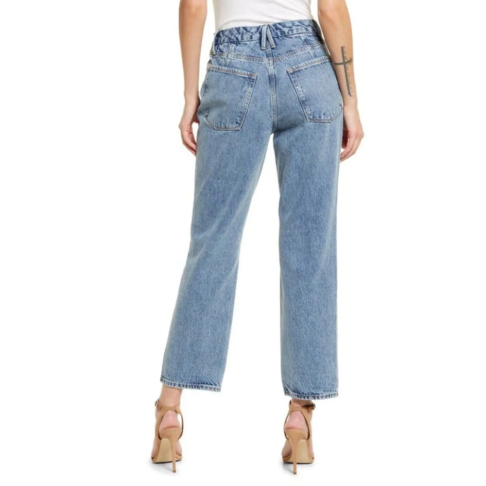 Good American '90s Duster Straight Leg Jeans In Blue950 6/28 NWT - Image 11