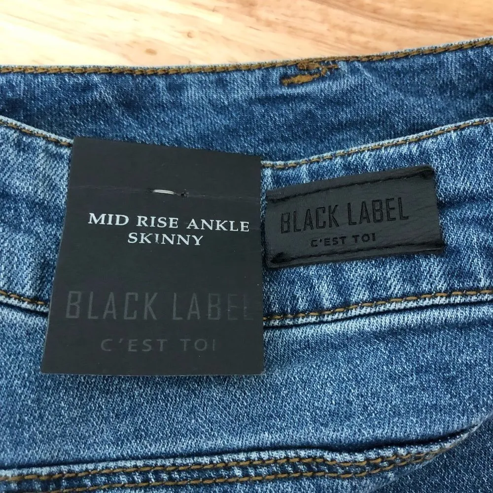 Black Label c’est toi Mid Rise Ankle Skinny Distressed Jeans size 15/33 NWT - Image 9