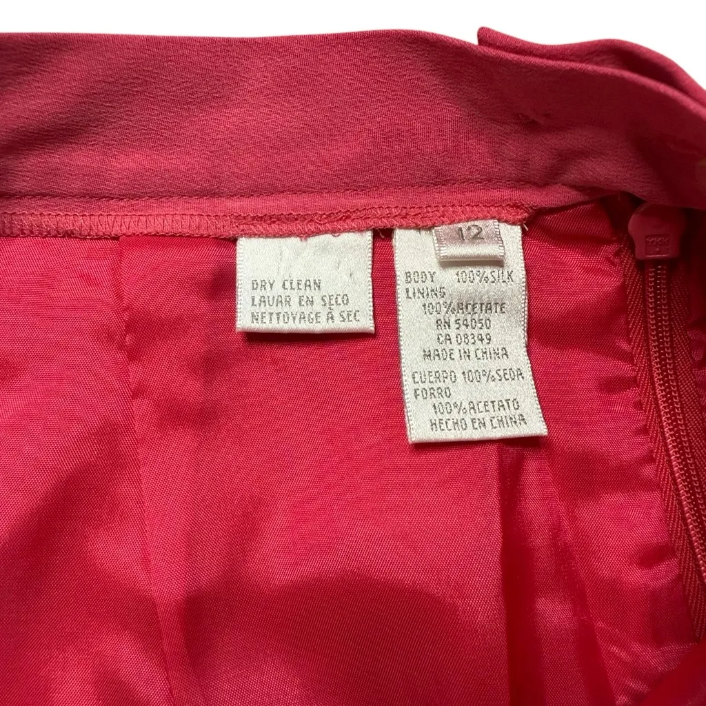 90s Vintage 100% Silk Barbie Pink Pencil Skirt RN 54050 jones New York - Image 4