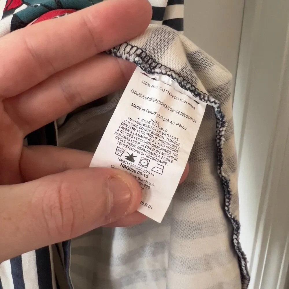 Tory Burch Striped Floral Dress – 100% Pima Cotton – Size L - Image 4