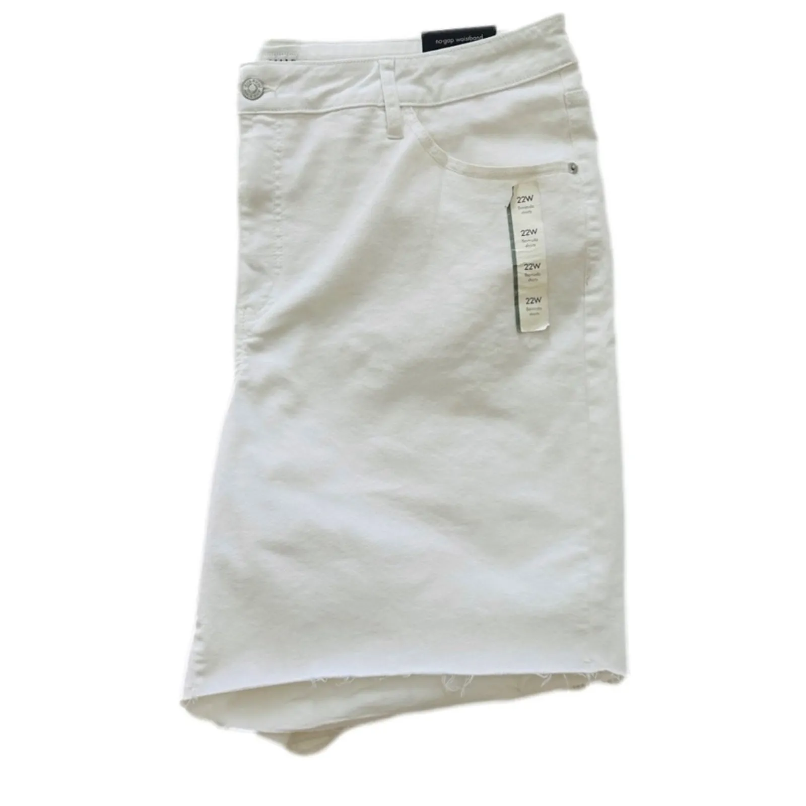 AVA & VIV Shorts White High Rise No Gap Waist Bermuda Denim Jean Plus 22W NEW - Image 11