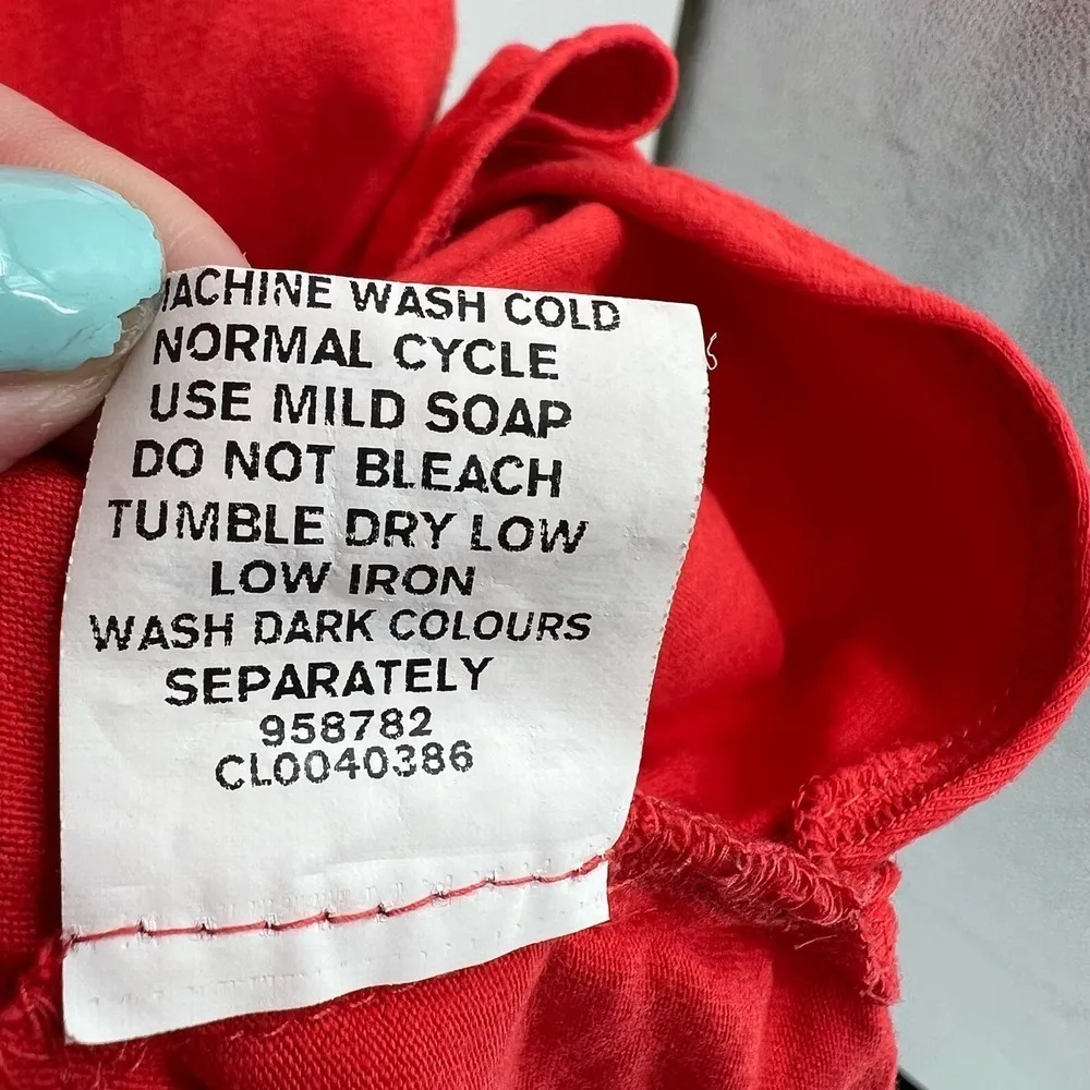 Eshakti bird print red pullover button front elastic waist dress plus size 2X - Image 8