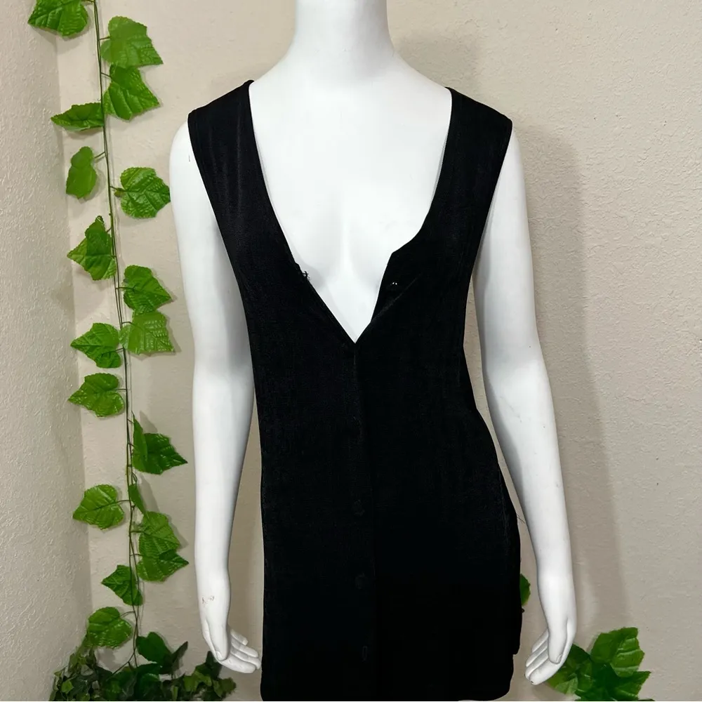 Pola Black Button Down Vest Dress - Image 2