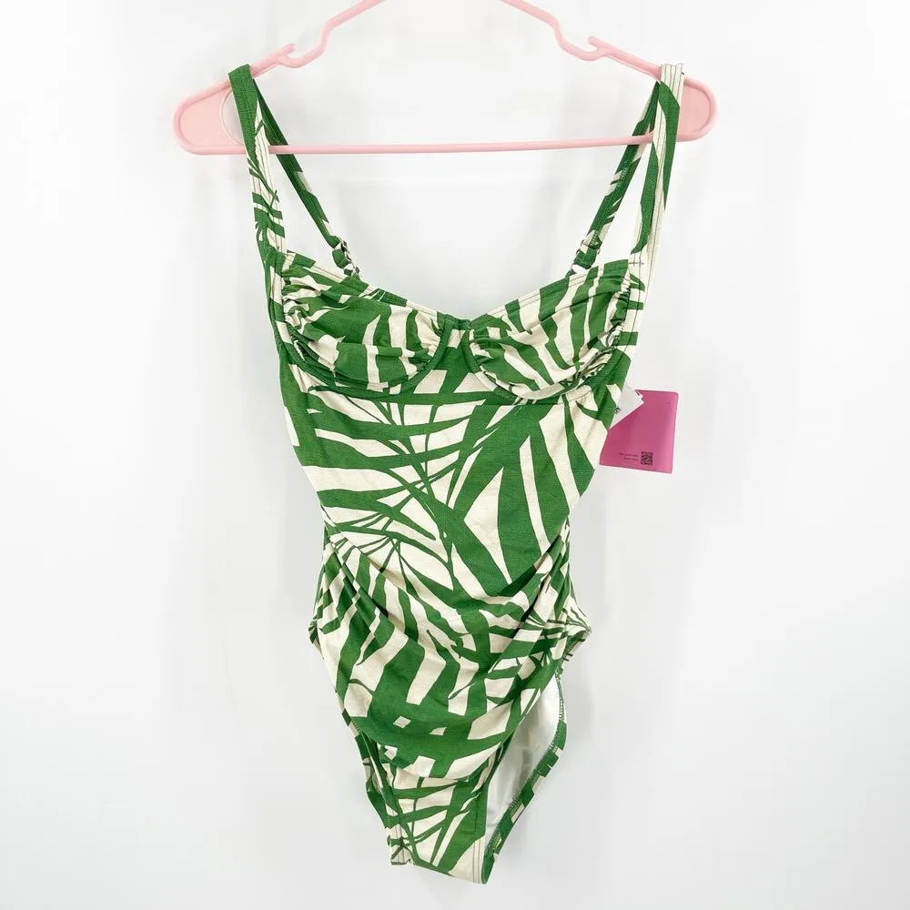 KATE SPADE Swimsuit Size Extra Small One Piece NWT Bitter Greens Leaf Swim Beach - Image 3
