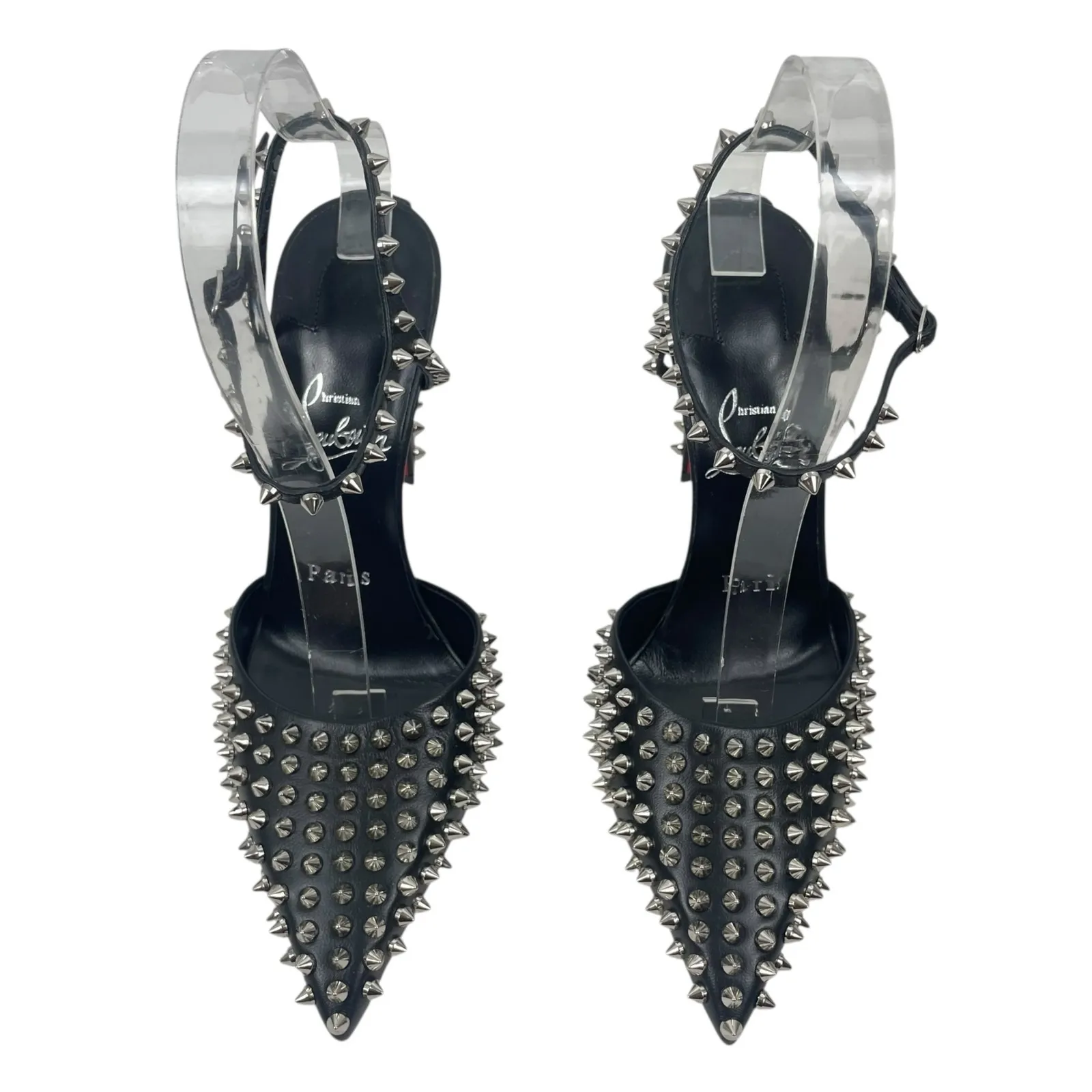 Christian Louboutin Condora Riviera Spike Ankle Strap Pump Black Size 36.5 - Image 4