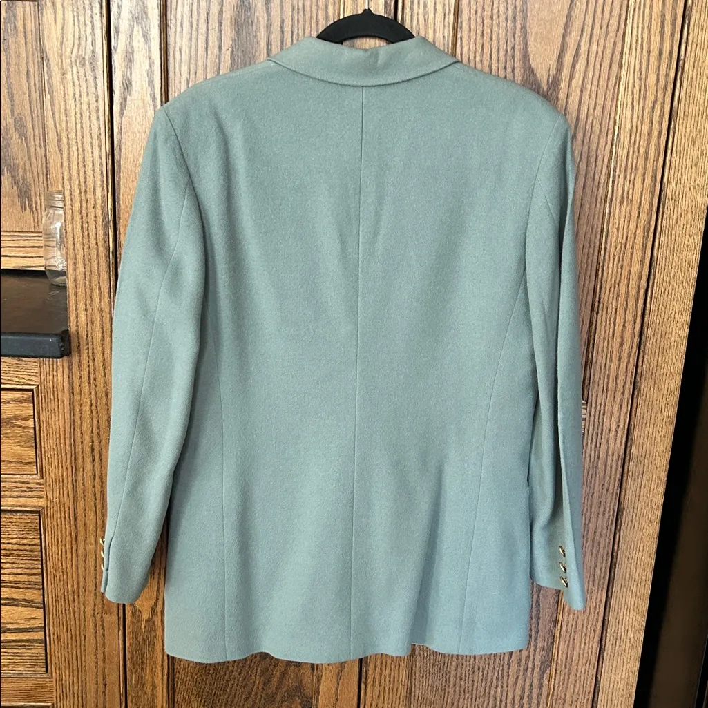 Vtg Pietrafesa Studio 121 100% Camel Hair Blazer Mint‎ Green oversized women’s 2 - Image 5