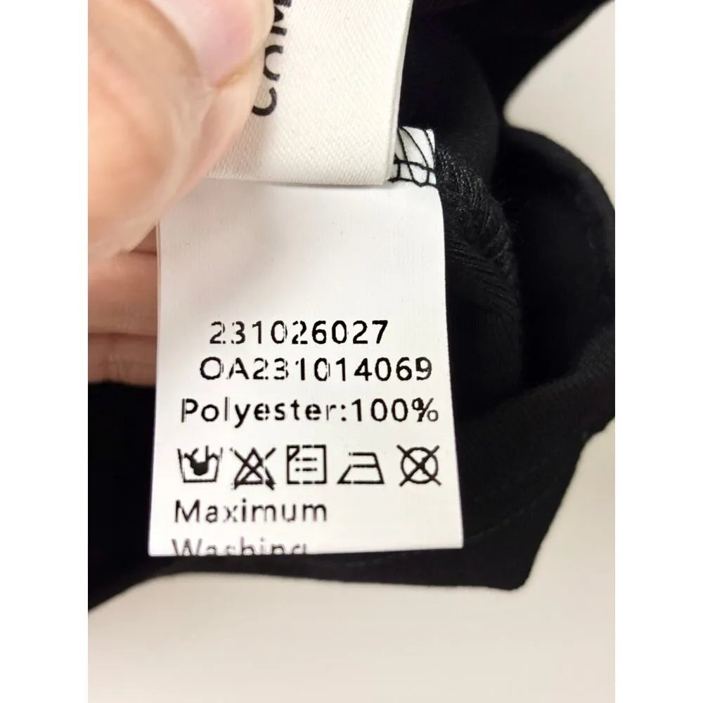 Commense Asymmetric Off Shoulder Long Sleeve Mesh Top Black Women's Size S - Image 6