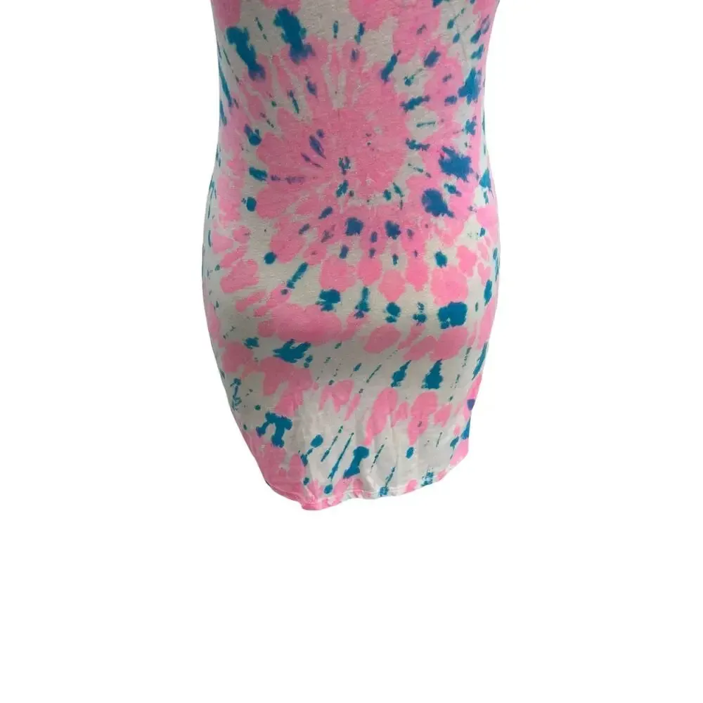 Generation Love Sunny Tie-Dye T-Shirt Dress Pink Blue White Short Sleeve Size XS - Image 10