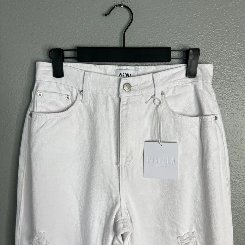 Pistola Jeans Size 25 Presley High Rise‎ Relaxed Roller Ankle Crop White NWT - Image 4