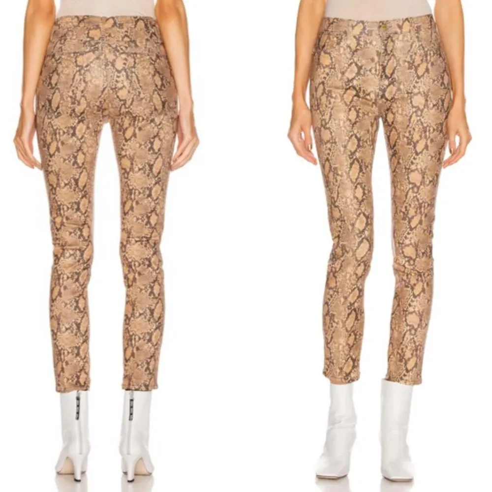 NEW Frame Le High Skinny Crop Coated Python Jeans size 26 - Image 10